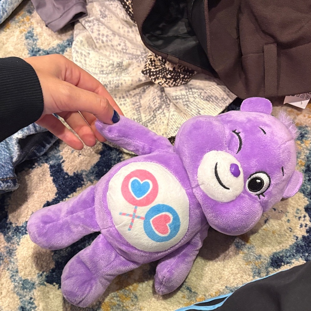 Care Bears Purple Plush Bear with Heart & Key Belly Badge
